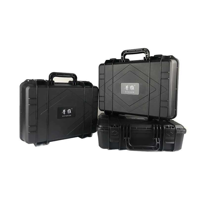 ABS Plastic Sealed Tool Box Safety Equipment Toolbox Suitcase Impact Resistant Tool Case Shockproof w Foam Logo Four Color