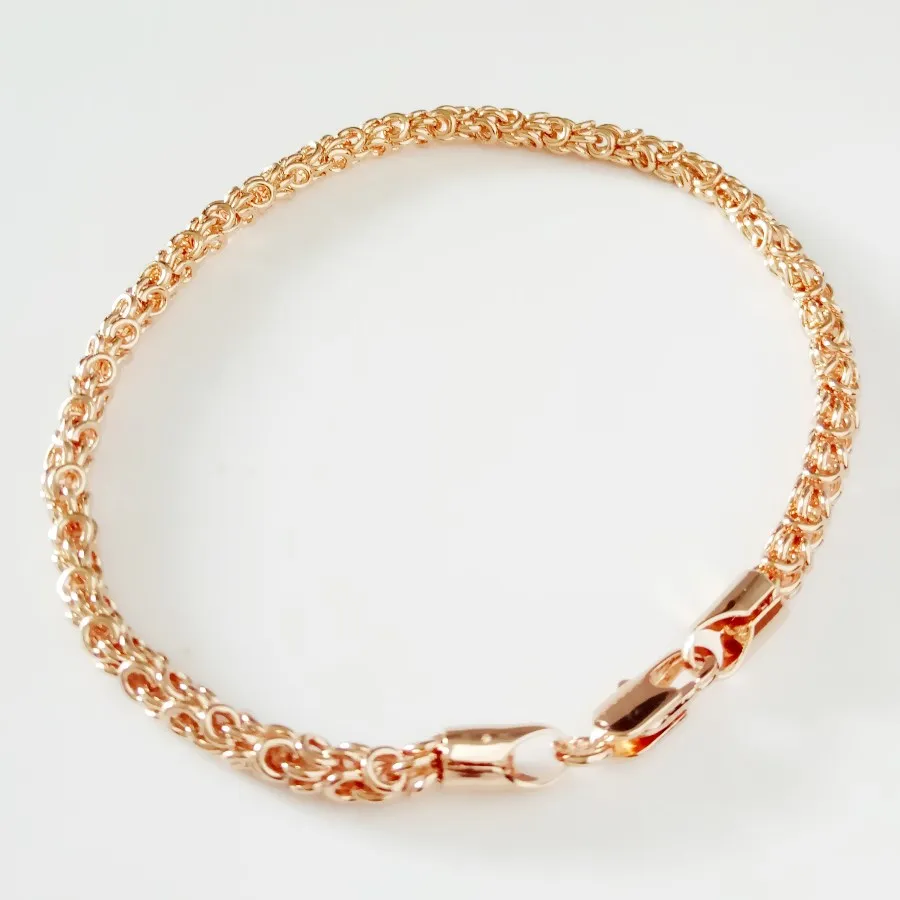 Link Chain Bracelet Femme Bracelet Women Jewelry Gold Color 585 Jewelry New Fashion 22cm Long Bracelet Men