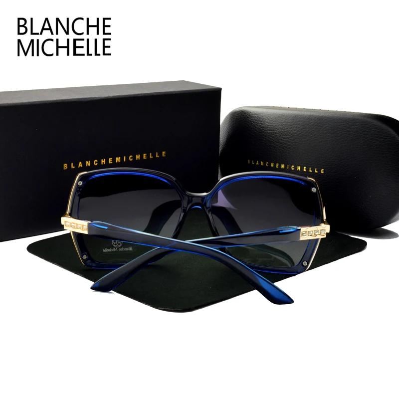 Blanche Michelle High Quality Oversized Polarized Sunglasses Women UV400 oculos de sol Gradient Driving Sun Glasses With Box