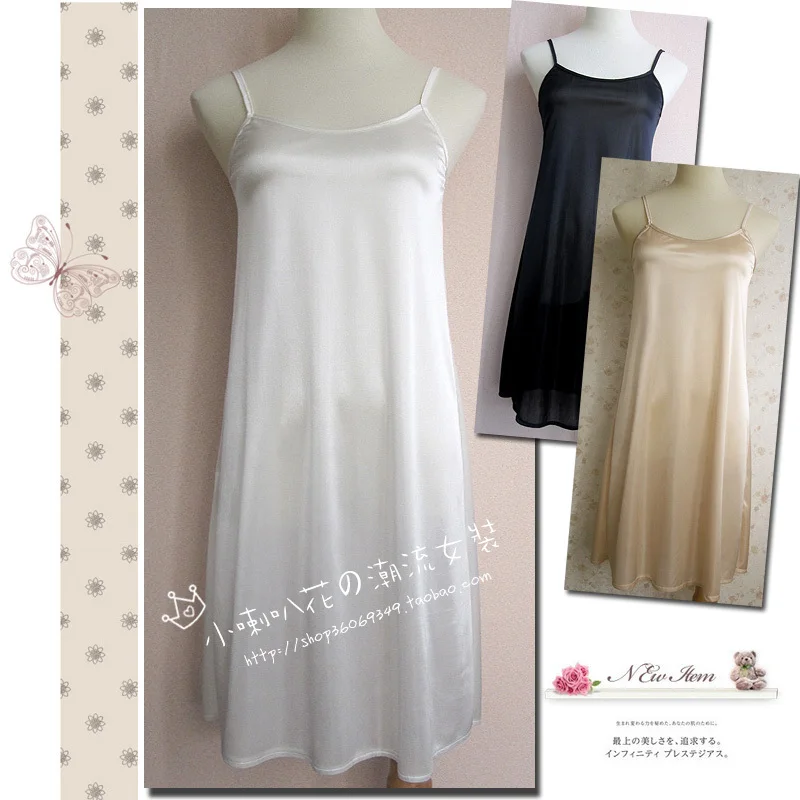 여성용 블랙 화이트 비스코스 미디엄 롱 스파게티 스트랩, 기본 풀 슬립 원피스 드레스 슬립 내에 슬립 여성 실크 슬립  Best5