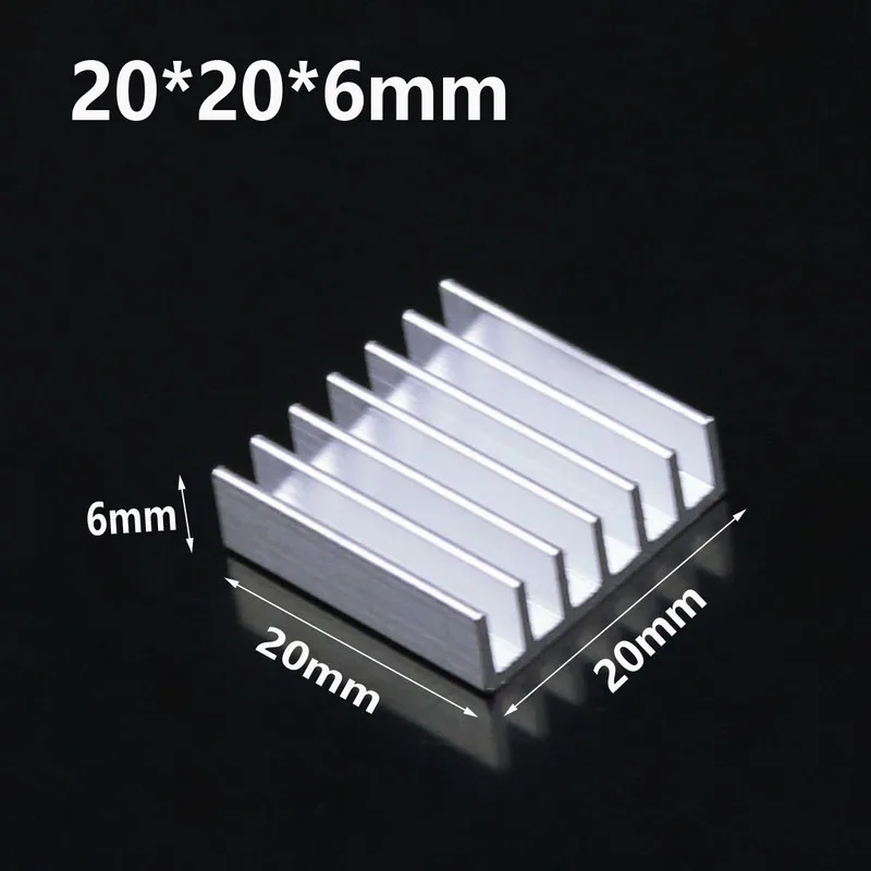 

100 Pieces Gdstime 20mm x 6mm Heat Sink 20x20x6mm Aluminum Heatsink For for Electronic Chip VGA