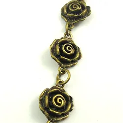 1PCS/Lot  Antiquqe Style Bronze Tone Flower Jewelry Necklace Chain 13*13*5MM  (30426)