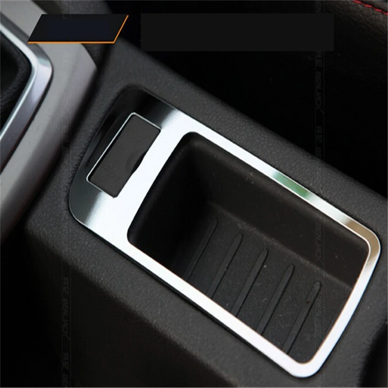 1pc Car Cover USB Panel Decorative Cover Trim For Ford Focus 2 MK2 2005 2007 2008 2009 2011 Stainless Steel