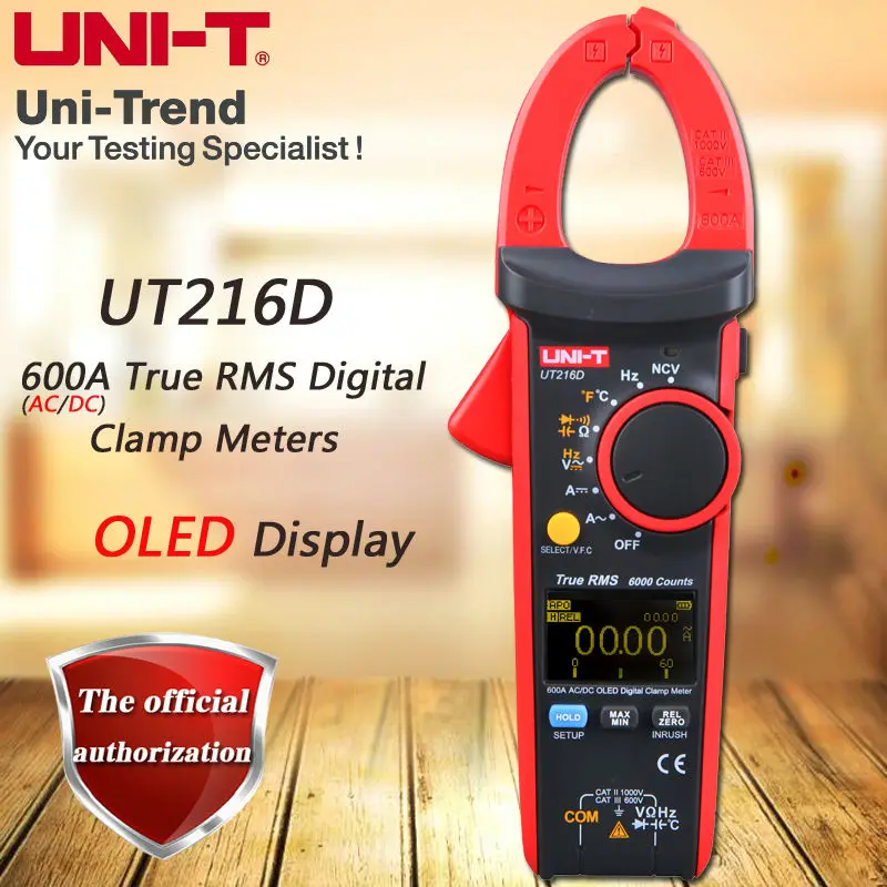 UNI-T UT216 Series 600A True RMS Digital Clamp Meter UT216B/UT216D Full Scale Overload Protection