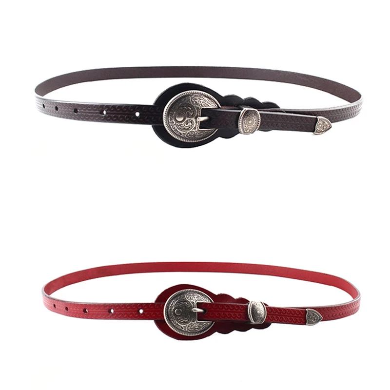 MaiKun Thin Belts for Women belt Lady\'s Vintage Original Leather Designer Belt Metal Buckle Female Belt