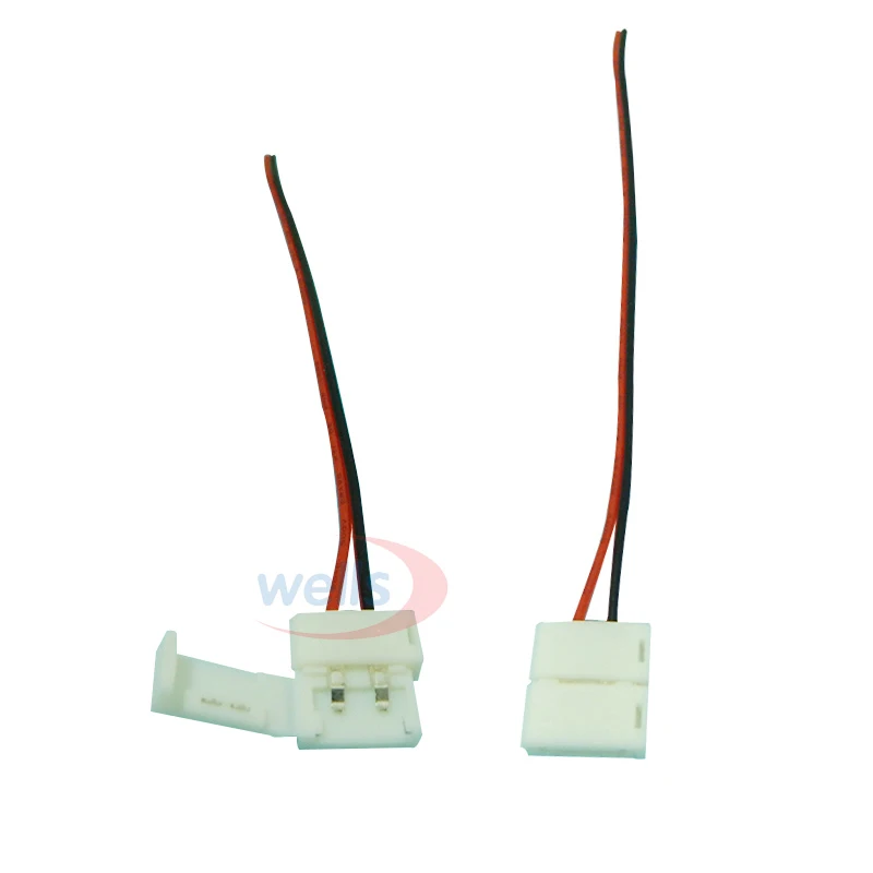 50Pcs 100Pcs Led Connector 2Pin 3Pin 4Pin 5Pin Connector Kabel Voor 8Mm 10Mm 12Mm WS2811 WS2812B 5050 Rgb Rgbw Led Strip Licht