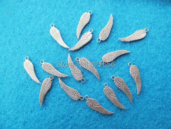 1000pcs 16.66mmx4.80mm Antique Silver tone Cabinet Cute Single Angel Wing Pendant Charm/Finding,DIY Accessory Jewellery Making