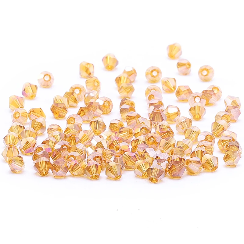 100pc AB 4mm Austria Crystal Bicone Beads 5301 Charm Glass Beads Jewelry Decoration S-36