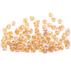 100pc AB 4mm Austria Crystal Bicone Beads 5301 Charm Glass Beads Jewelry Decoration S-36