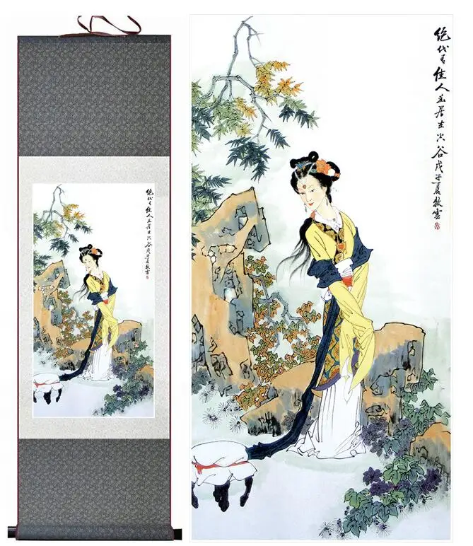 

portrait painting Home Office Decoration Chinese scroll painting women art painting pretty girl painting