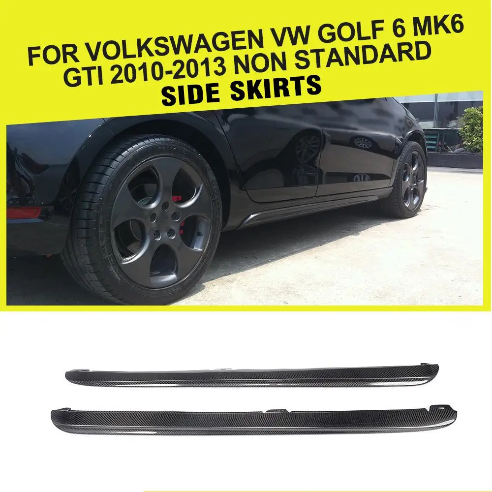 

Carbon Fiber / PP Racing Side Skirt Extension Lips Body Apron for Volkswagen VW Golf MK6 GTI 2010 - 2013