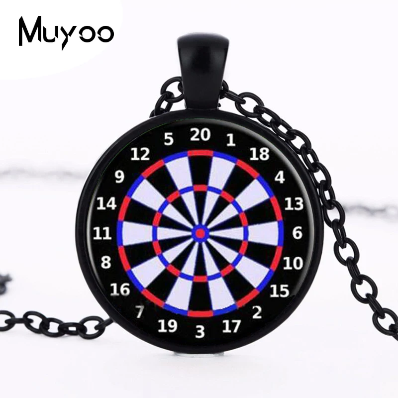 لوح رمي السهام الهدف قلادة قلادة مجوهرات قلادة الفن غرامة صور مجوهرات الزجاج قلادة هدية HZ1 #1