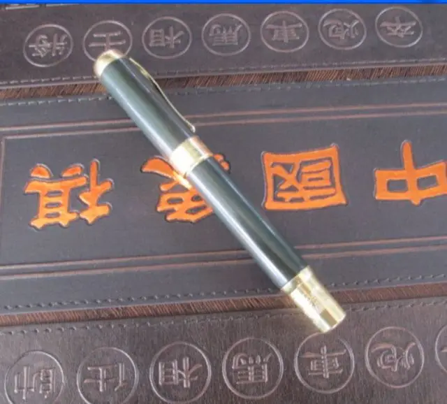 

6.3 inch / Elaborate Interesting Chinese manual sculpture hetian jade gold can use pen