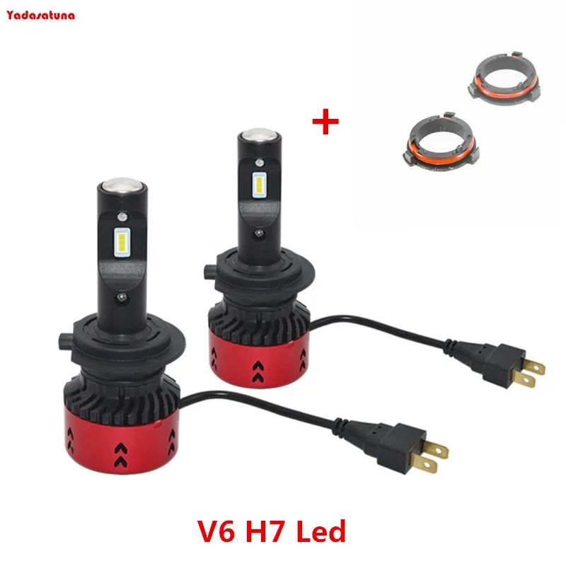 70W Led Car Headlight Bulbs Kit Auto Level Lamp Beads+H7 Clip Holder Adapter Retainers For Opel Vauxhall Astra G Honda CRV Mazda