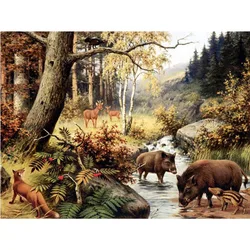 5D Diamond Painting Wild boar forest Picture Of Rhinestones Diamond Mosaic Full Square/Round Diamond Embroidery Sale decoration