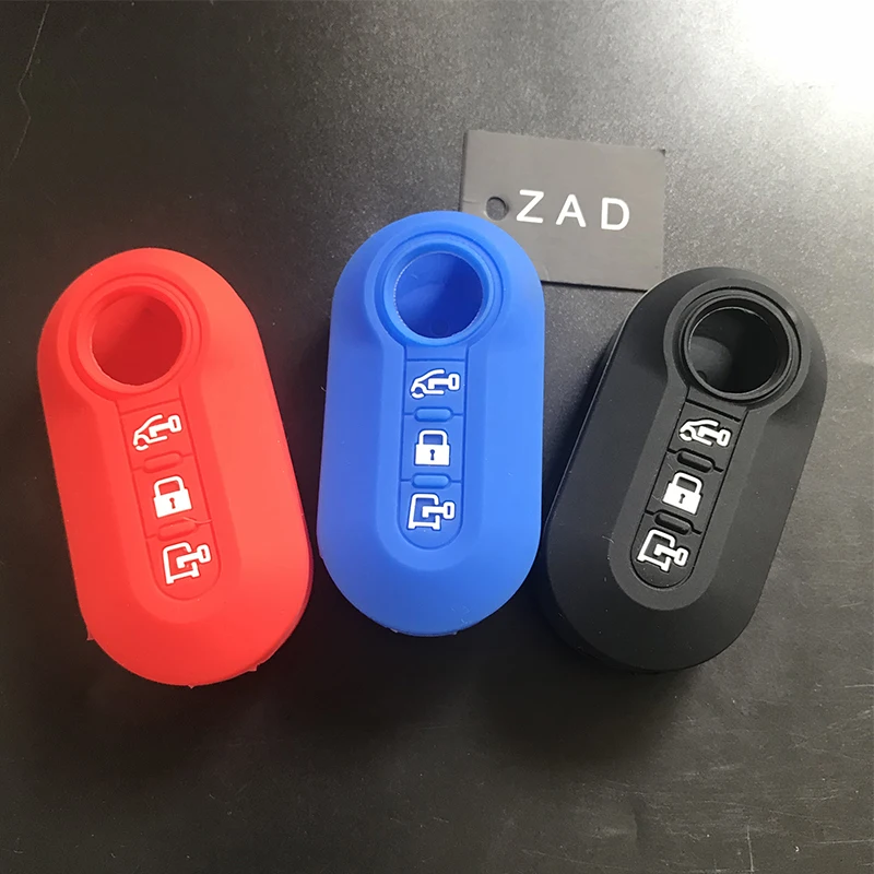 ZAD Silicone Rubber Car Key Cover Case For Fiat Ducato for Citroen Relay for Peugeot Boxer PEU25 3 Buttons key