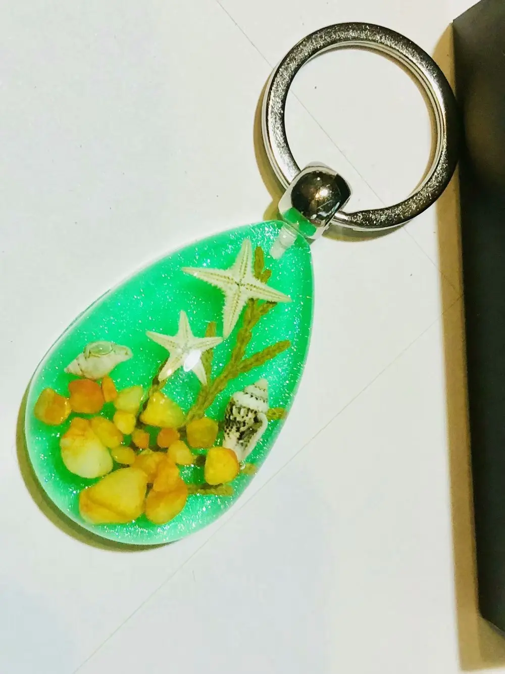 24 pcs charming two starfish magic color 4.5 CM size keychain