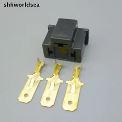 shhworldsea 5/10/50/100sets  Socket Plug Adapter H4 9003 male 12V Car Headlight Bulb Holder Extension Cable Auto Connector