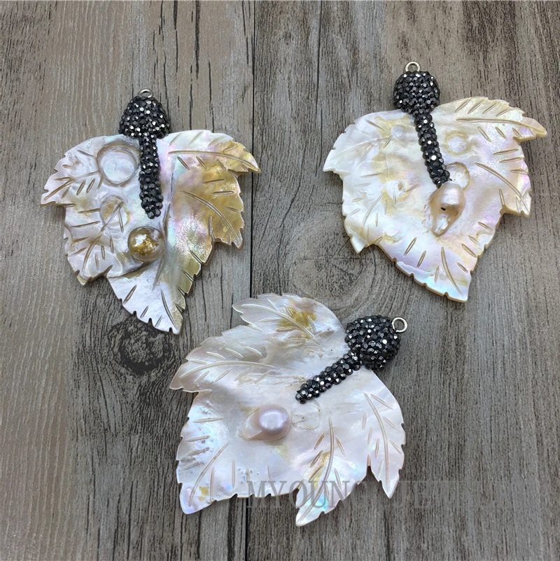 

5 шт., ожерелье в форме ракушки в форме кленового листа, кулон для изготовления ювелирных изделий своими руками MY1335