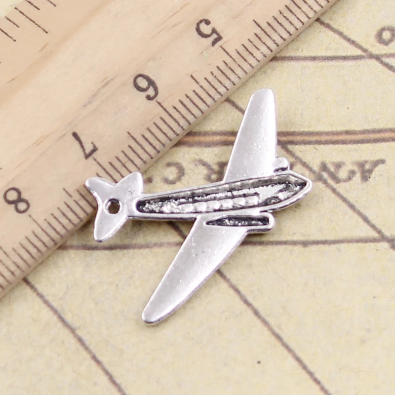 10 sztuk Charms samolot samolot 25x31mm tybetański srebrny kolor zawieszki antyczne tworzenia biżuterii DIY Handmade Craft — zdjęcie 3