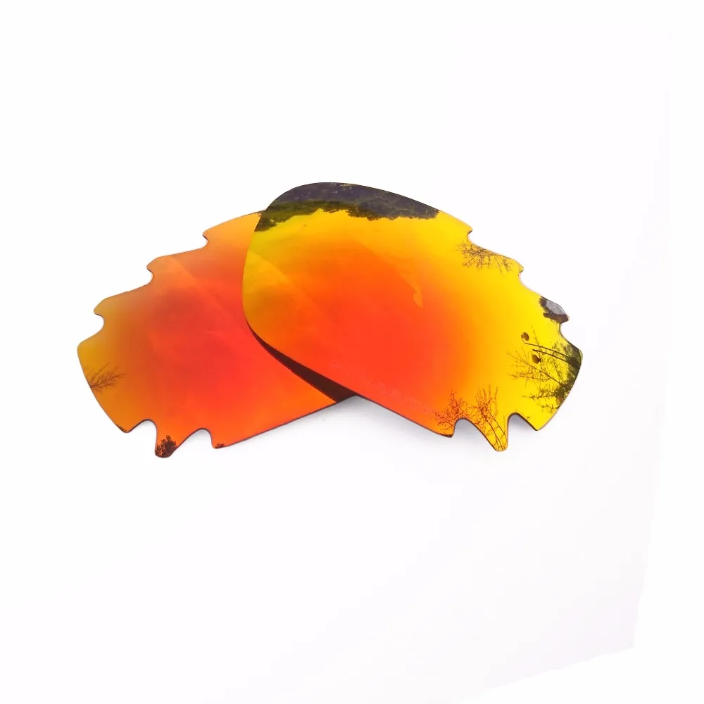 Orange Red Mirrored&24K Gold Mirrored Polarized Replacement Lenses for Jawbone Vented Racing Jacket Frame 100% UVA & UVB