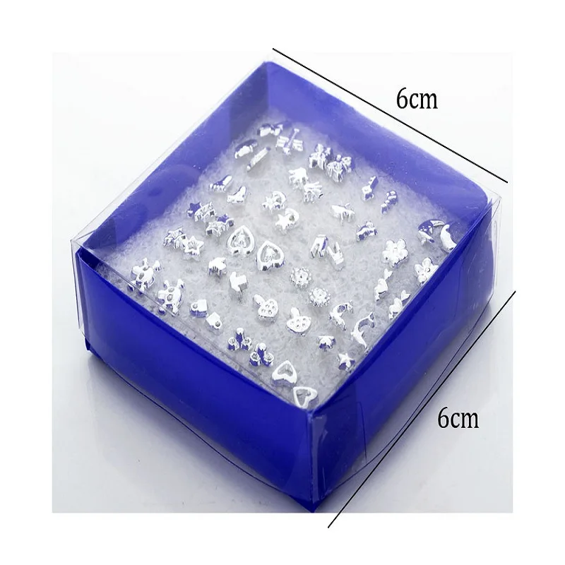 24 paare/schachtel Schönen Mix Stile Stud Ohrringe Allergie-Freies Silber Farbe Ohrring für Frauen Großhandel Modeschmuck