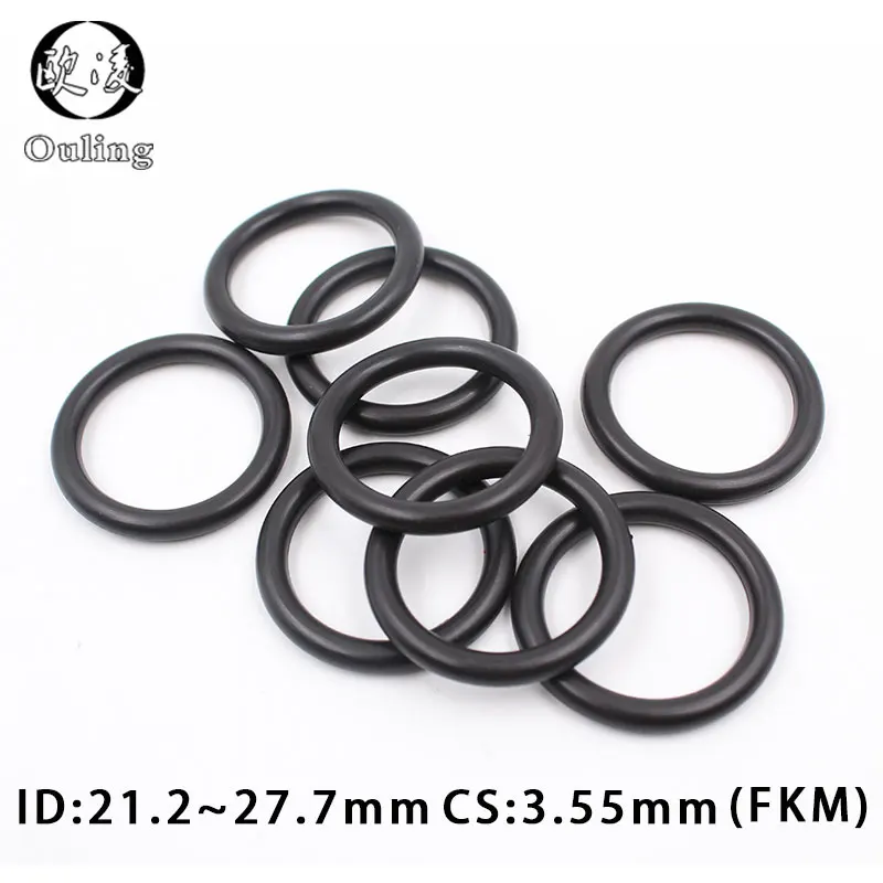 

5PC/Lot Fluorine rubber Ring FKM O-ring Seal CS3.55mm ID21.2/22.4/23.6/25/25.8/26.5/27.7mm O Ring Gasket Oil Ring Fuel Sealing