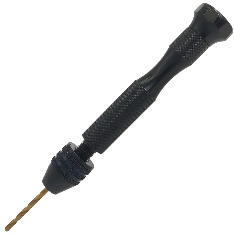 10pcs Alloy Steel Twist Drills Rotary Tools Wood Drilling + 1pc Hand Drill Mini Micro Aluminum Hand Drill Bits Set Rotary Tools