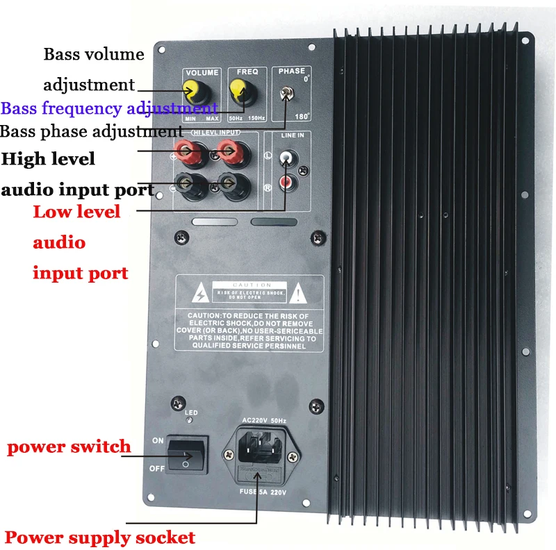 Subwoofer amplifier board 300W low pass filter subwoofer pure home theater active subwoofer amplifier, amplifier for subwoofer image 3