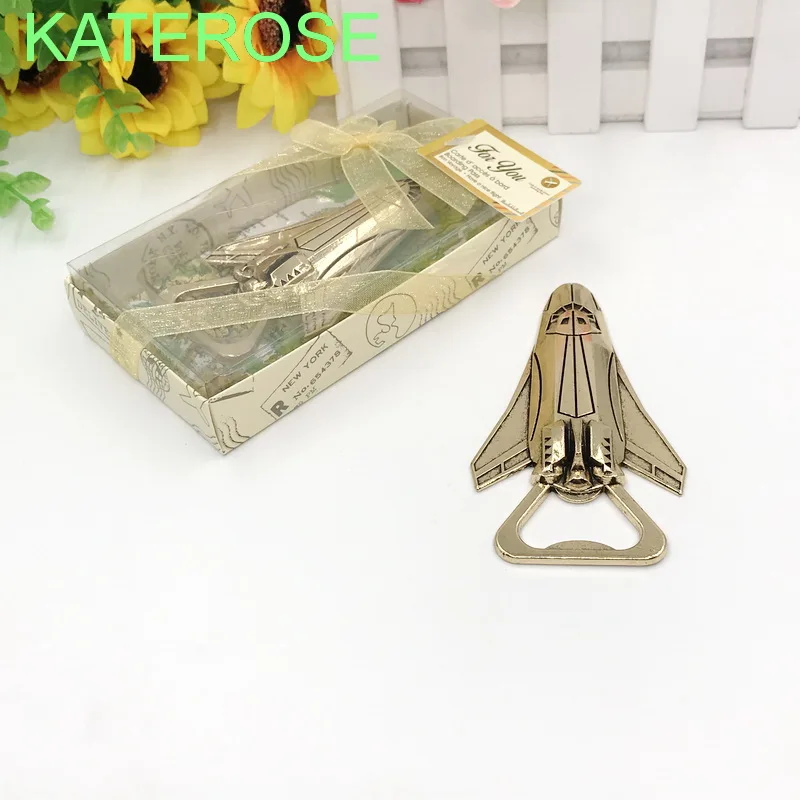 

20PCS Antique Gold Airplane Bottle Openers Destination Wedding Favors Gold Aircraft Beer Opener Party Giveaways For Guest