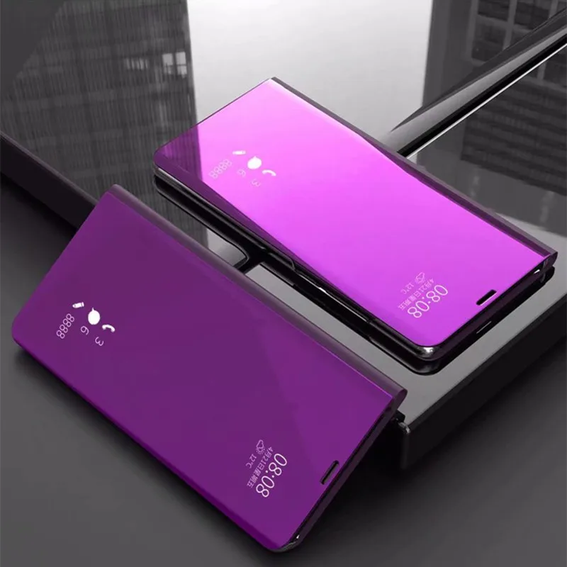 Clear View Smart Mirror Case For Samsung A16 A15 A35 A14 A34 A54 Flip Stand Leather Cover For Samsung S25 S24 Ultra Holder Cases