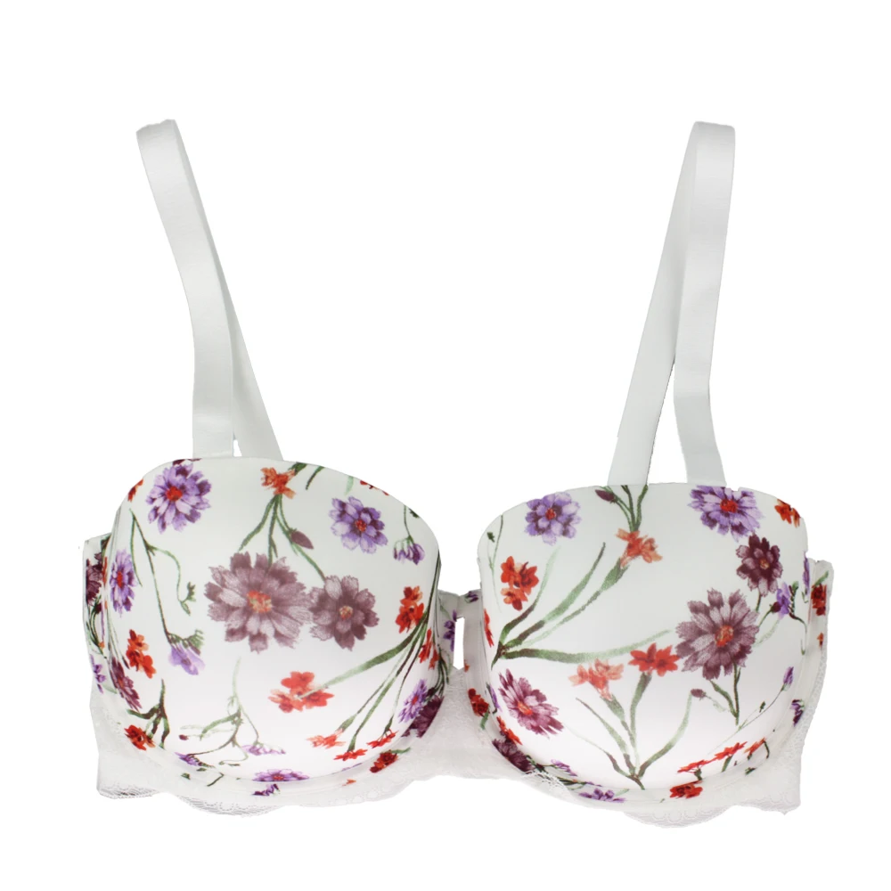 Mierside 1591 INS small fresh printed beautiful floral bra 2019 summer push up bra women underwire lingerie B/C/D/DD/DDD/E/FF/G