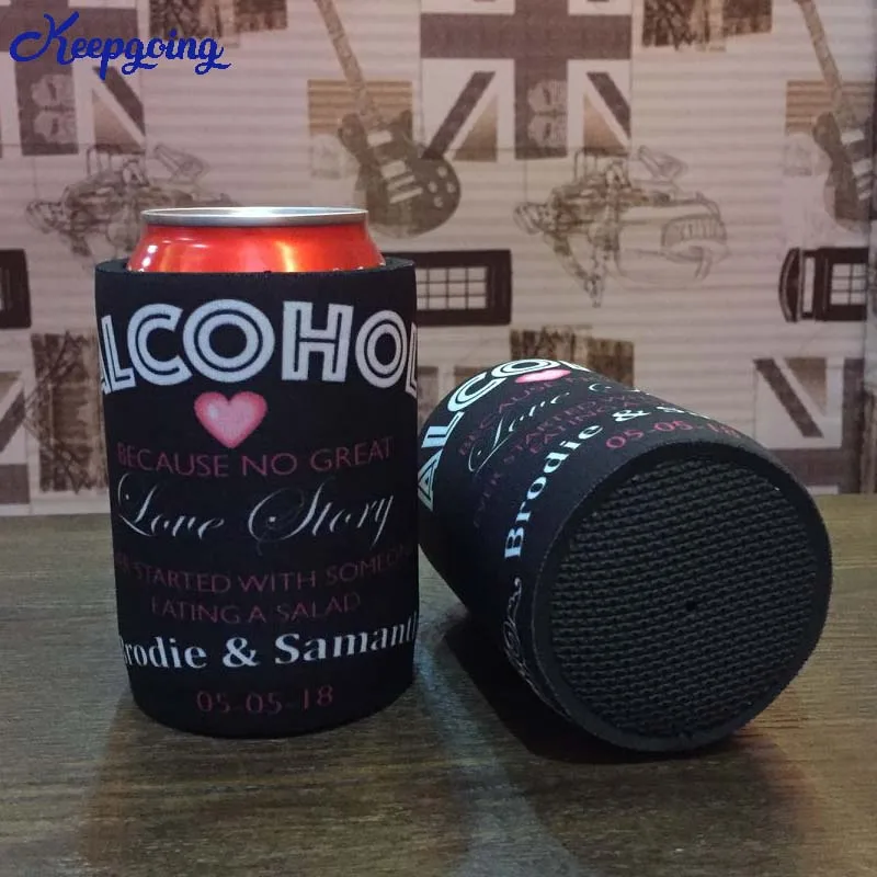 

150pcs, Neoprene Custom Stubby Holders Beer Cooler Bag Customized Logo Ice Pack Bottle Sleeve Cover Waterproof For Wedding Party