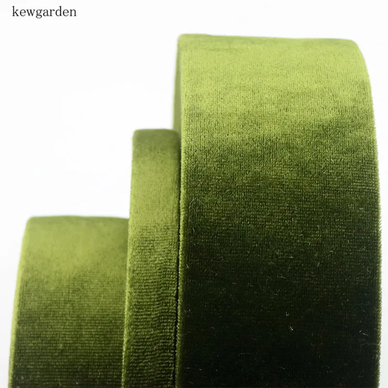 Kewgarden 30mm 3cm Velvet Cotton Layering Cloth Ribbons Flannel Handmade Satin Ribbon DIY Bowktie Tape Riband 5m/lot