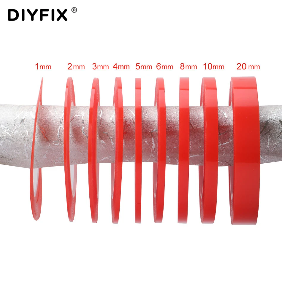 Diyfix 1mm de largura resistente ao calor adesivo de dupla face transparente adesivo fita clara