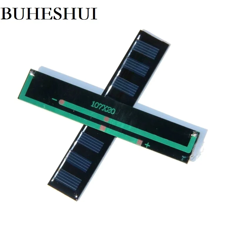 

BUHESHUI 0.3W 4V Solar Cell Polycrystalline Solar Panel Module DIY Solar Charger For 2.4V Battery 107*20MM 10pcs Free Shipping