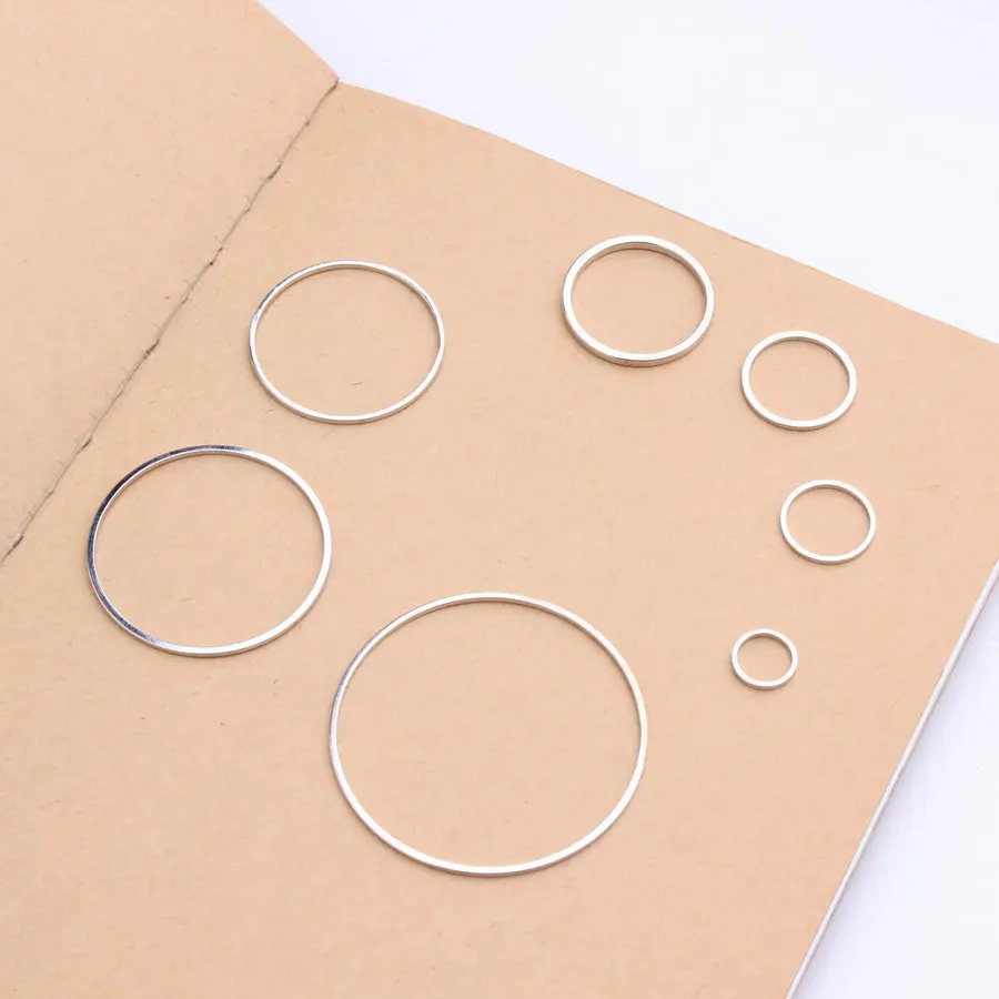 Wholesale 100pcs Geometric Graphic Circle Round Metal Charms Alloy Simplify DIY Jewelry Findings Ornament Accessories