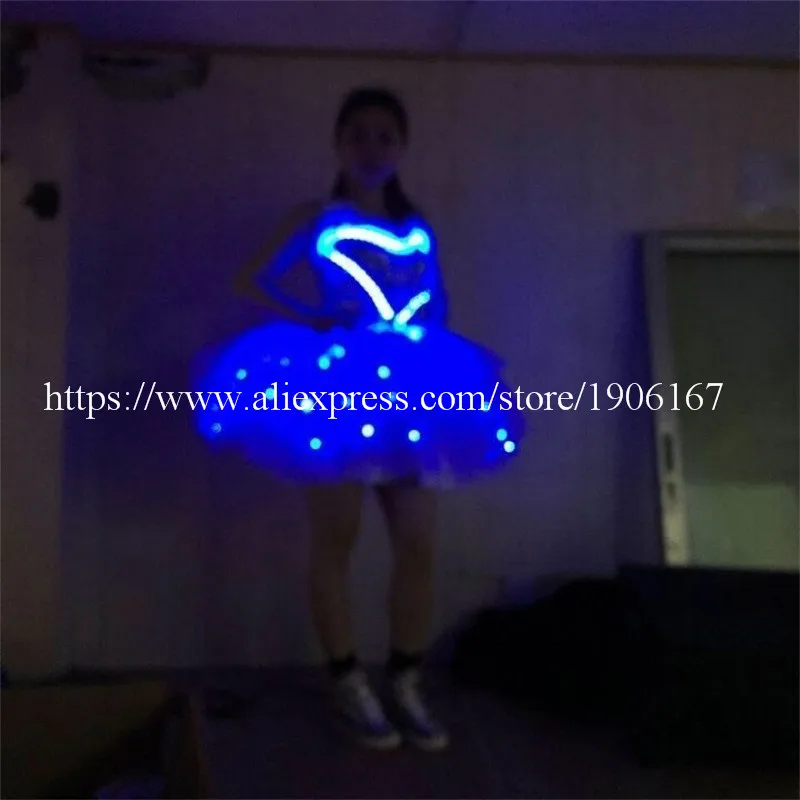 Wholesale 5 Pcs Led Luminous Women Evening Party Dress Led illuminate Ballroom Costume Christmas Stage Dancing Clothes