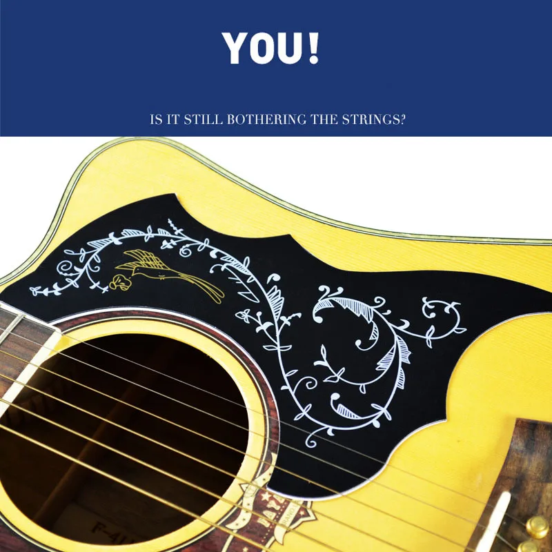 1 PC Acoustic Guitar Pickguard Hummingbird Scratch Plate Adhesive Background Guitar Accessories