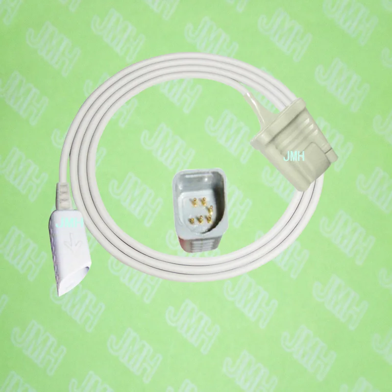 Compatible with 6pin Novametrix 505, 510,511,520,7000,7100 Oximeter monitor the Adult silicone soft tip spo2 sensor.