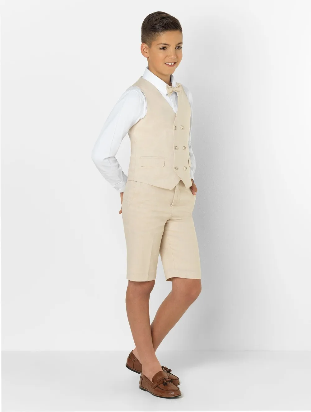 2019 Nieuwe Collectie Boys 'Kledij Piekte Revers Kinderen Pakken Custom Made Kleding Set 2 Stuks Prom Suits (Broek + tie + Vest) 018