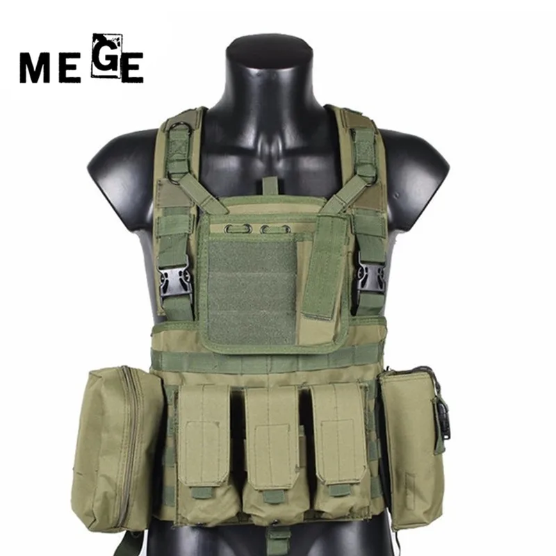 

MEGE Military Tactical Vest Police Paintball Wargame Wear MOLLE Body Armor Hunting Vest CS Outdoor Products Equipment Black, Tan