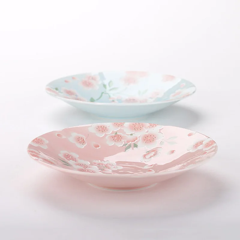 Quality Made in Japan Under Glazed Small Plate Ceramic Floral Sakura Printed Cake Dishes Home Tableware Dish Porcelain 5 Inch