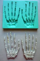 Halloween Skeleton Hands Silicone Mould, Left and Right Sugarcraft Cake Decorating, Food Grade Fondant Mold, PRZY Eco-friendly