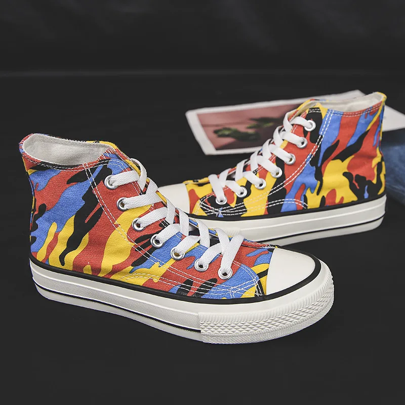 

Women Camouflage Canvas Shoes Female 2019 New Student's Baituan Flat Casual Shoes Bottom Retro-Harbour Windboard Sneakers