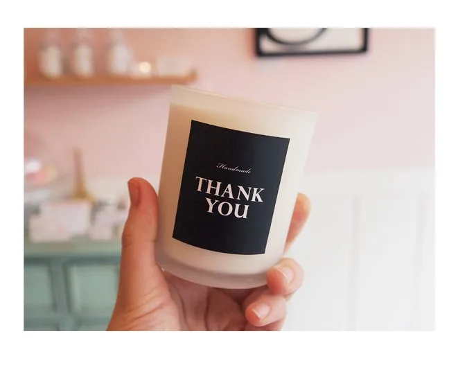 90Pcs 10Sheets Rectangle Black Handmade/ Thank You Cake Packaging Sealing Label Kraft Sticker Baking DIY Gift Stickers