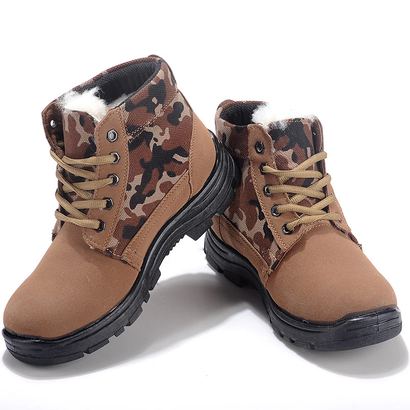 

Hot High Quality Snow Non-slip Fleece Shoes Men Outdoor Trekking Wear Resistant Thicken Warm Boot Climbing Hiking Tactical Boots