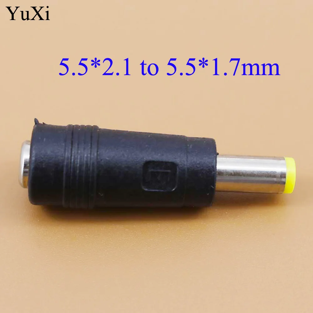 

YuXi 5.5 x 2.1 mm female to 5.5 x 1.7 mm male DC Power Connector Adapter Laptop 5.5*2.1 to 5.5*1.7