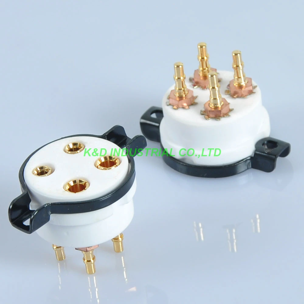 2 шт., 4-контактный CMC, керамическая золотая трубка, розетка, клапан, печатная плата 2A3 300B 274A 50 80, аудиозапчасть GZC4-T-G