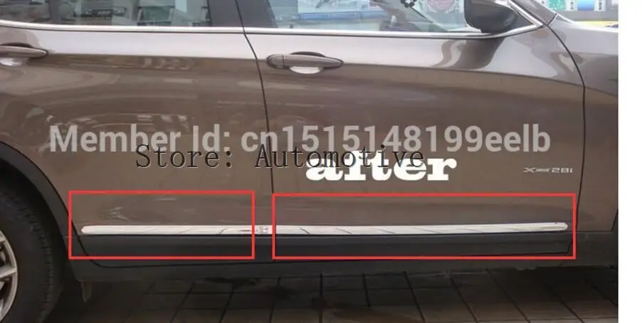 

chrome Body Side Moulding Trim cover Overlay for bmw X3 F25 2011 2012 2013 Styling Mouldings Body Decorative